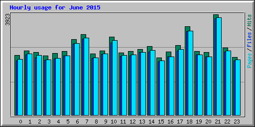 Hourly usage for June 2015