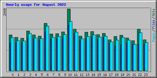 Hourly usage for August 2022